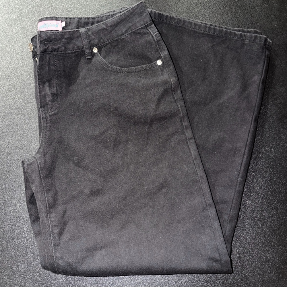 Edikted Women's Black wide leg Jeans